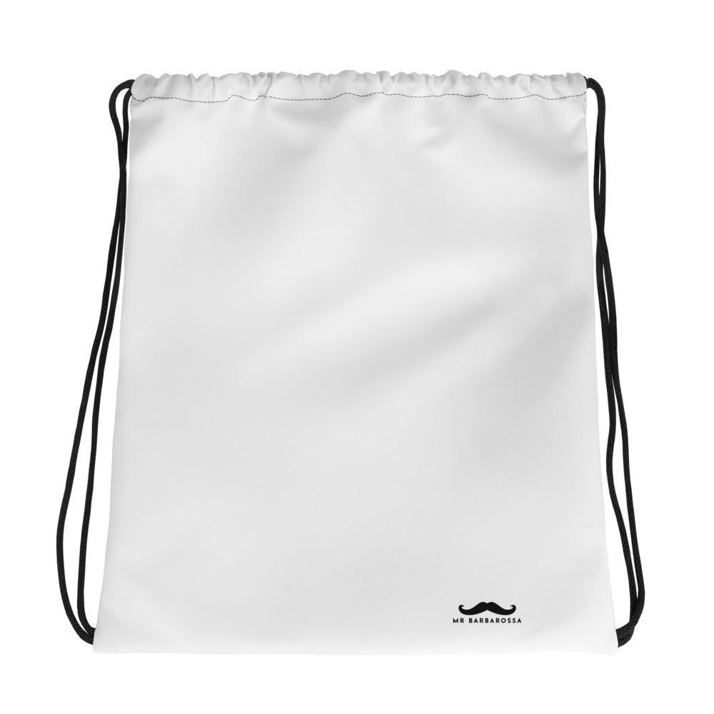Mr Barbarossa Drawstring Bag- White