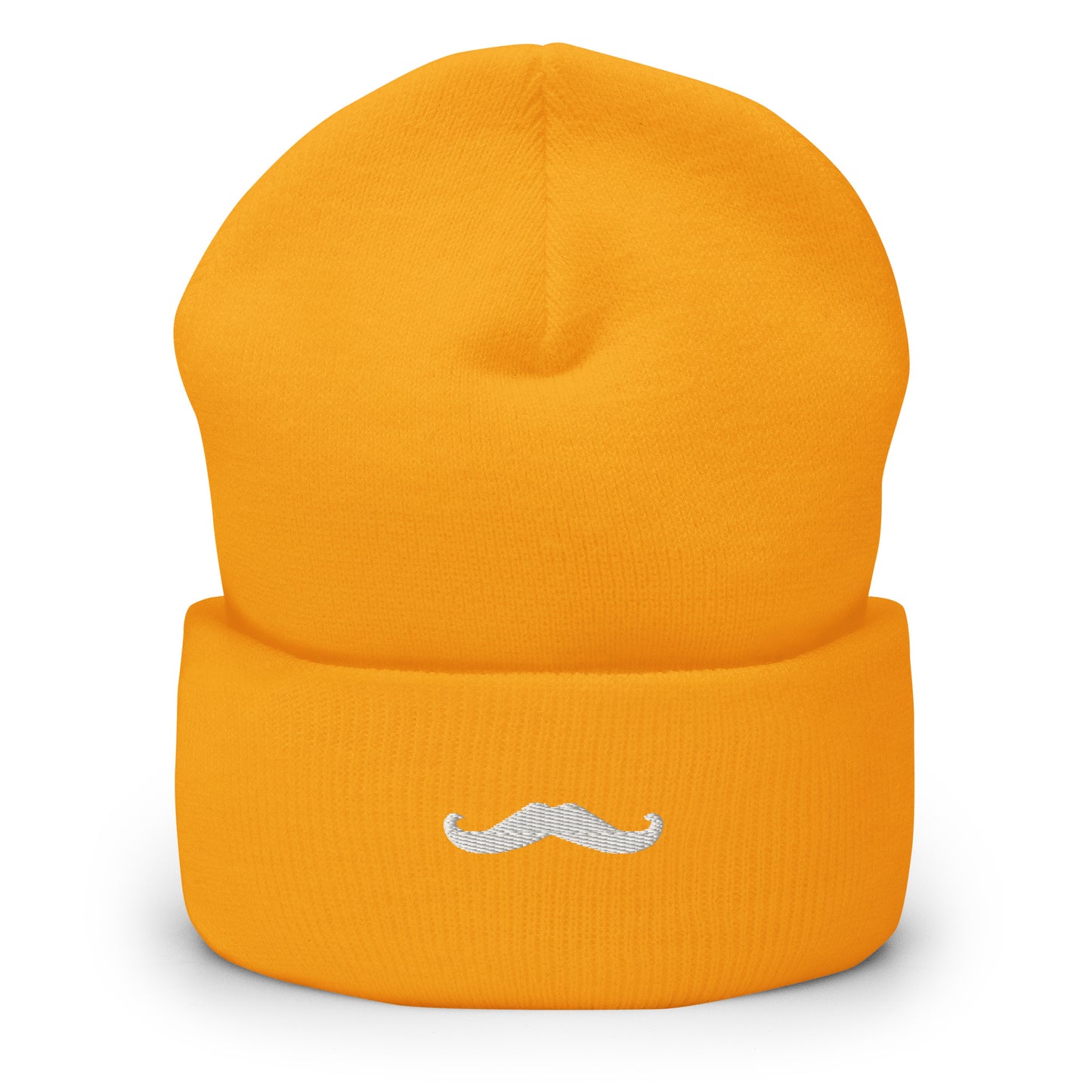 Mr Mustache Cuffed Beanie - Gold