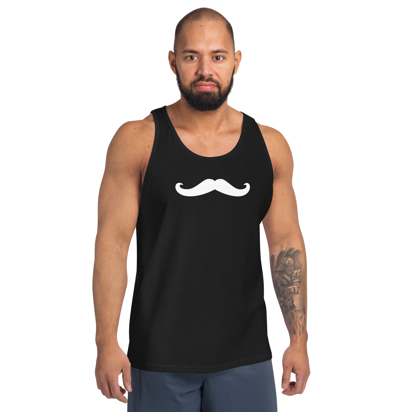 Mr Mustache Tank Top - Black