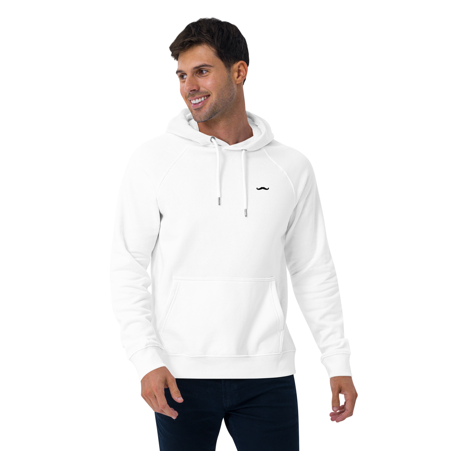 The Mustache Premuim Hoodie - White