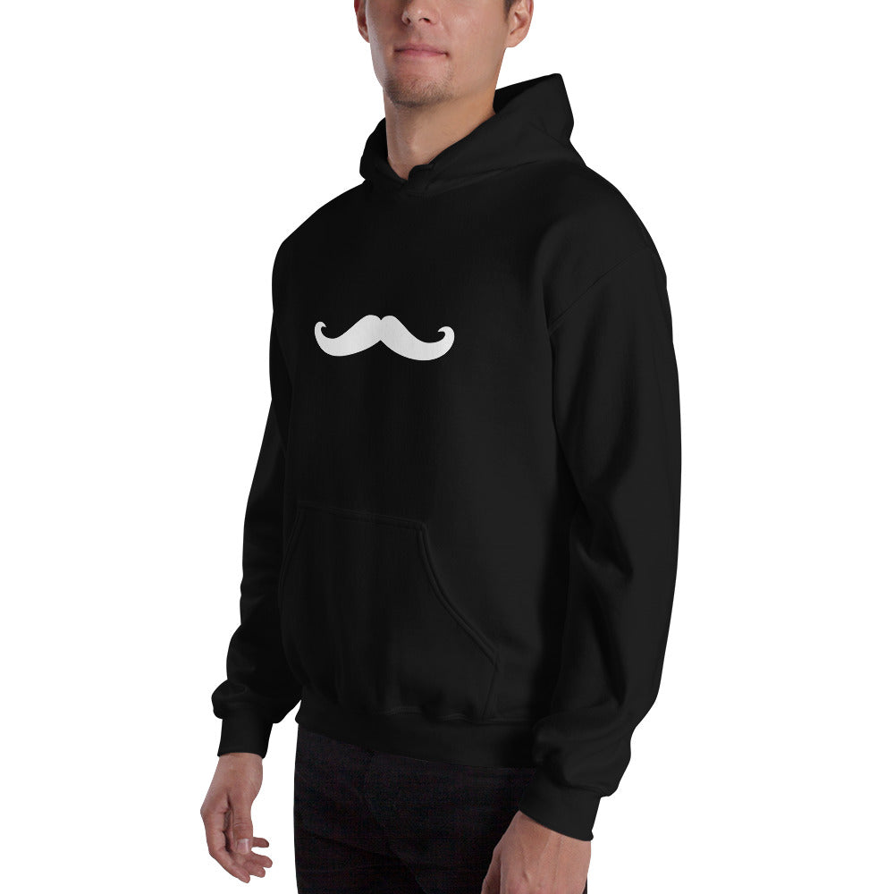 Mr Mustache Hoodie Basic - Black