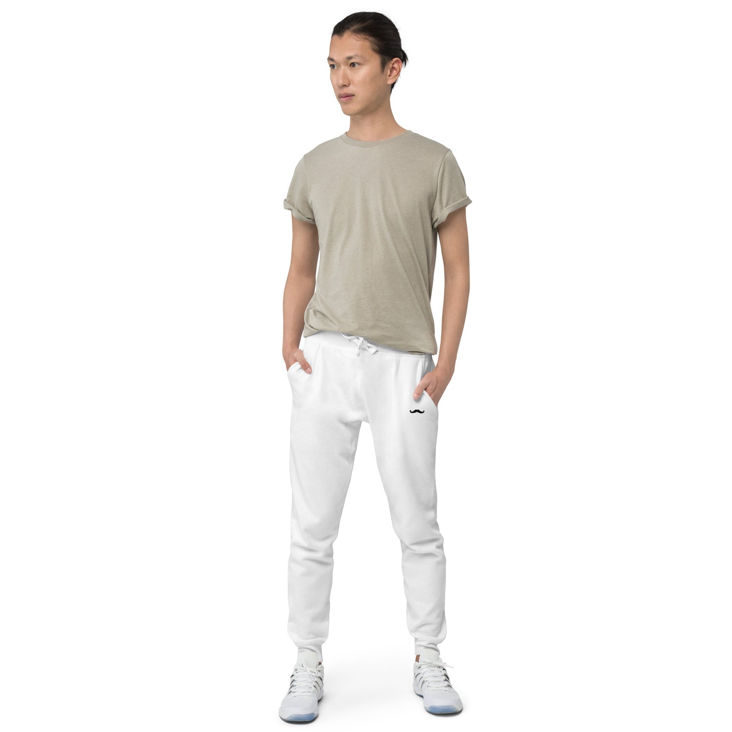 Mr Mustache Sweatpants - White