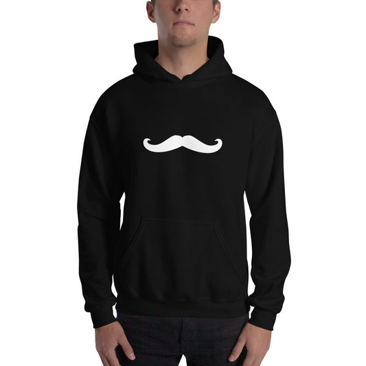 Mr Mustache Hoodie Basic - Black