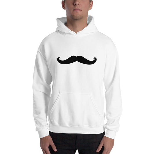 Mr Mustache Hoodie Basic - White