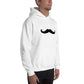 Mr Mustache Hoodie Basic - White